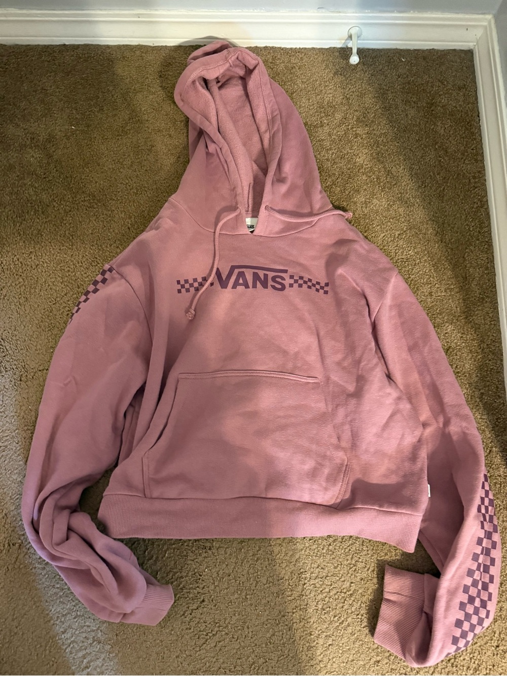 Vans Dusty Pink Checkerboard Pullover Hoodie